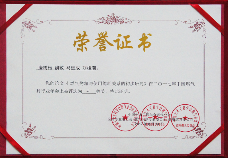 中國燃?xì)夥謺撐亩泉勛C書